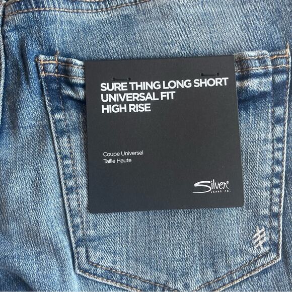 NWT! Silver Jeans Sure Thing Long Short Universal High Rise Short Size W26 L6.5 - Picture 5 of 12